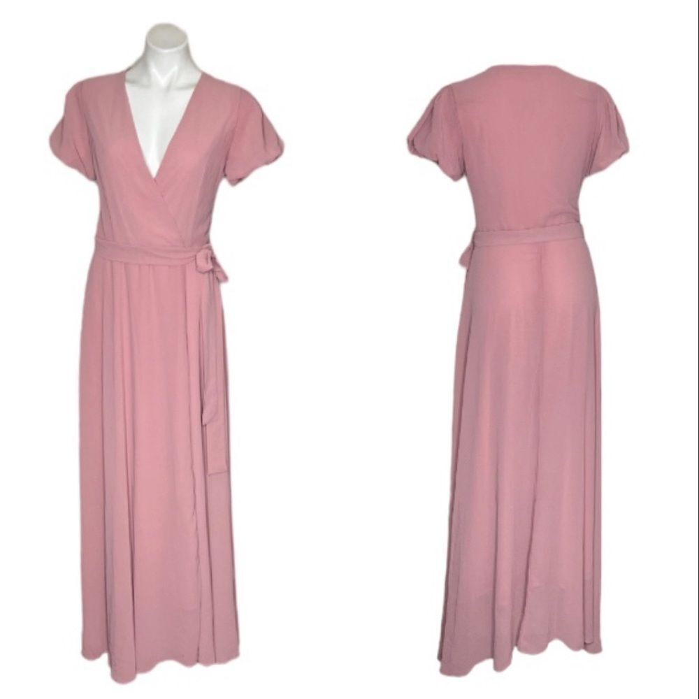 TFNC Dusty Rose Maxi Wrap Dress - Picture 10 of 11